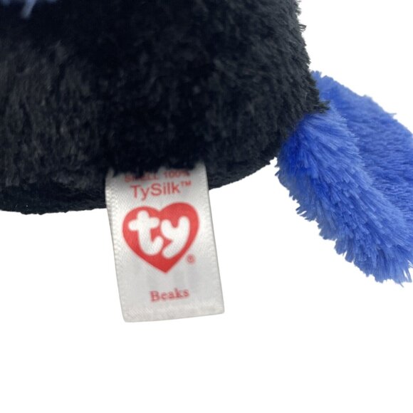 Ty Beanie Boos Beaks Toucan Bird 7" Plush Stuffed Toy Green Glitter Eyes w/Tags - Picture 6 of 9